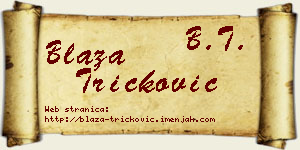 Blaža Tričković vizit kartica